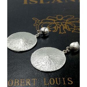 *Clearance* Ladies Silver Round Dangle Earrings